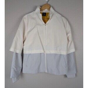 Nike Shield Golf Jacket Women Sz M White Gray Vents Boxy Sporty Athleuisure Mb